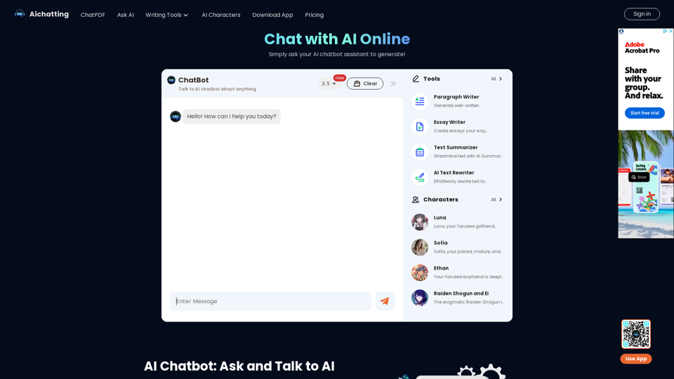 Free AI Chat Website - Talk to AI Chatbot and Ask AI Anything Online