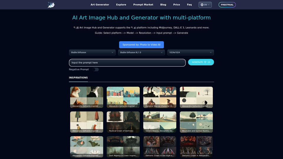 ArtiverseHub - AI Art Generator