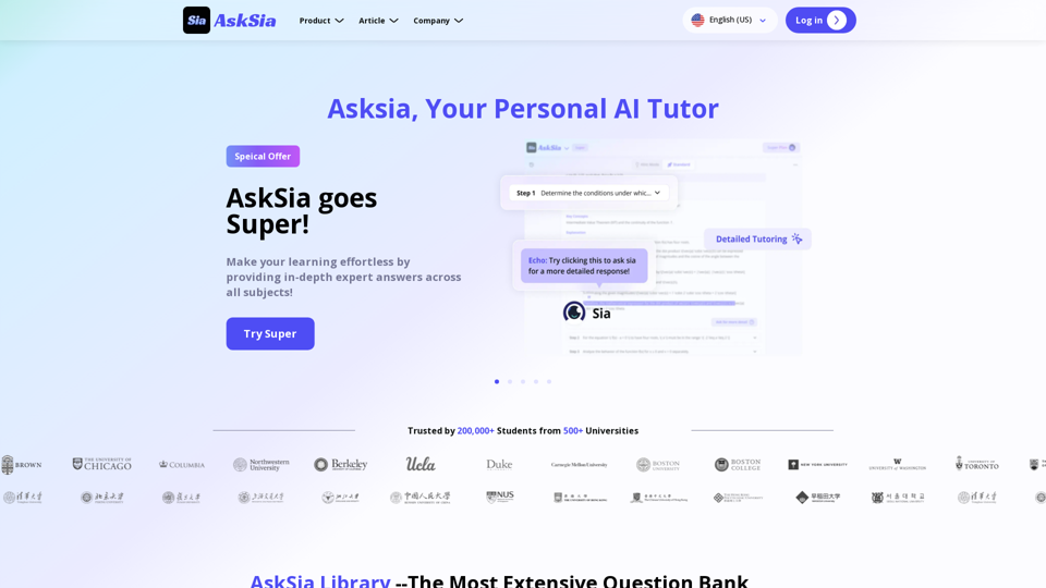 Asksia AI - Your Personal Tutor AI | Best Homework Helper!