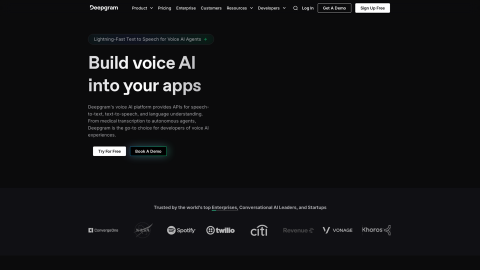 Deepgram Voice AI: Text to Speech + Speech to Text APIs | Deepgram