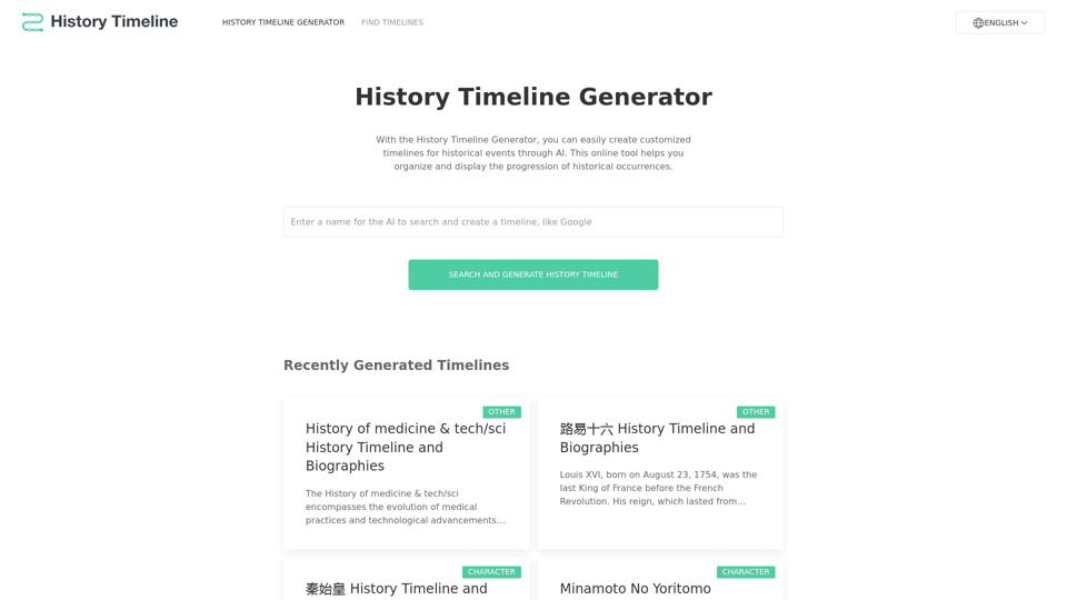 History Timeline Generator - A Tool for Making Personalized Historical Timelines