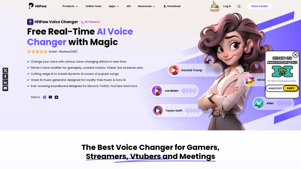 HitPaw Voice Changer - Best Free Real-time AI Voice Changer