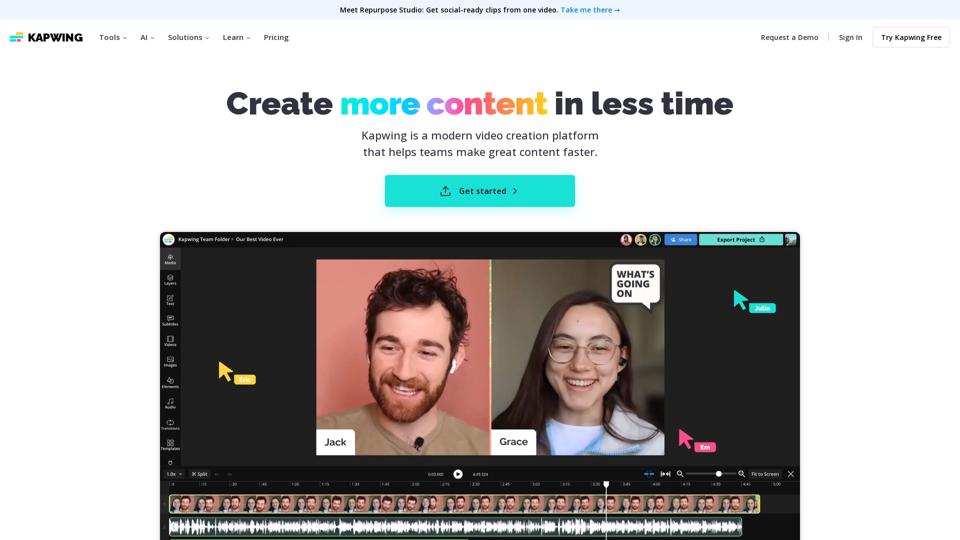 Kapwing — Create more content in less time