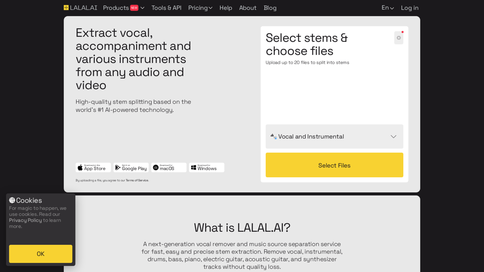 Vocal Remover & Instrumental AI Splitter | LALAL.AI