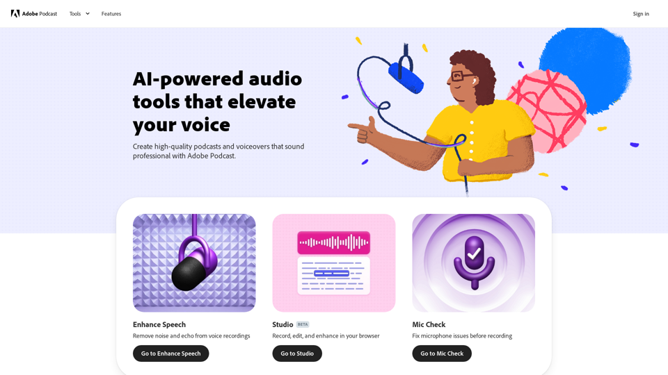 Adobe Podcast | AI audio recording and editing, all on the web