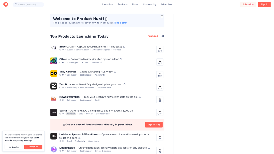 Product Hunt – The best new products in tech.