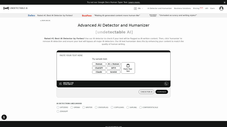 AI Detector, AI Checker, & AI Humanizer | Undetectable AI