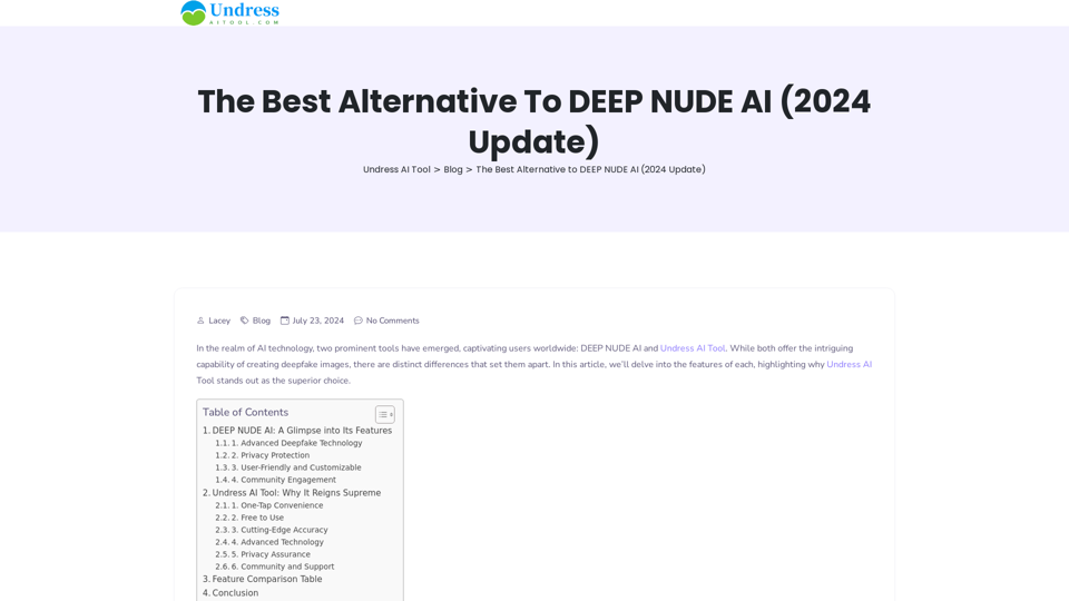 The Best Alternative to DEEP NUDE AI (2024 Update)